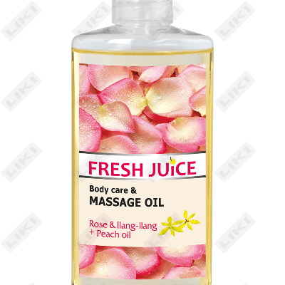 Fresh Juice Rose & Ilang-Ilang + shaftoli yog'i parvarish qilish va massaj qilish uchun 150 ml
