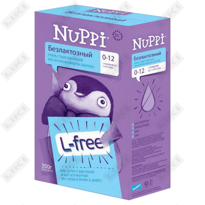 Смесь молочная Nuppi L-free безлактозная до 12 месяцев 350 г