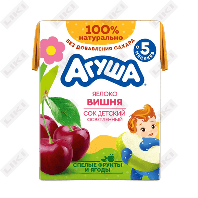 Сок детский Агуша Яблоко-Вишня с 5 месяцев 200 мл