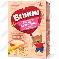 Sutli bo'tqa Vinni guruch va makkajo'xori banan va prebiyotiklar bilan 6 oydan 200 g gacha