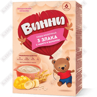 Купить Каша молочная Винни 3 злака с манго и бананом с 6 месяцев 200 г Каша молочная Винни 3 злака с манго и бананом с 6 месяцев 200 г