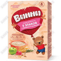 Купить Каша молочная Винни 5 злаков с яблоком и малиной с 6 месяцев 200 г Каша молочная Винни 5 злаков с яблоком и малиной с 6 месяцев 200 г