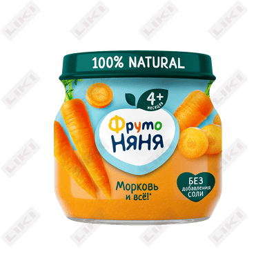 Sabzavotli Frutonyan sabzi pyuresi 4 oydan 80 g gacha