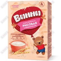 Купить Каша молочная детская Винни Рисовая с пребиотиками с 4 месяцев 200 г Каша молочная детская Винни Рисовая с пребиотиками с 4 месяцев 200 г